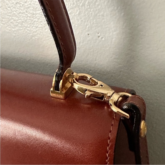 Bally NEW vintage leather satchel / top handle bag new with Bally strap - Picture 4 of 11